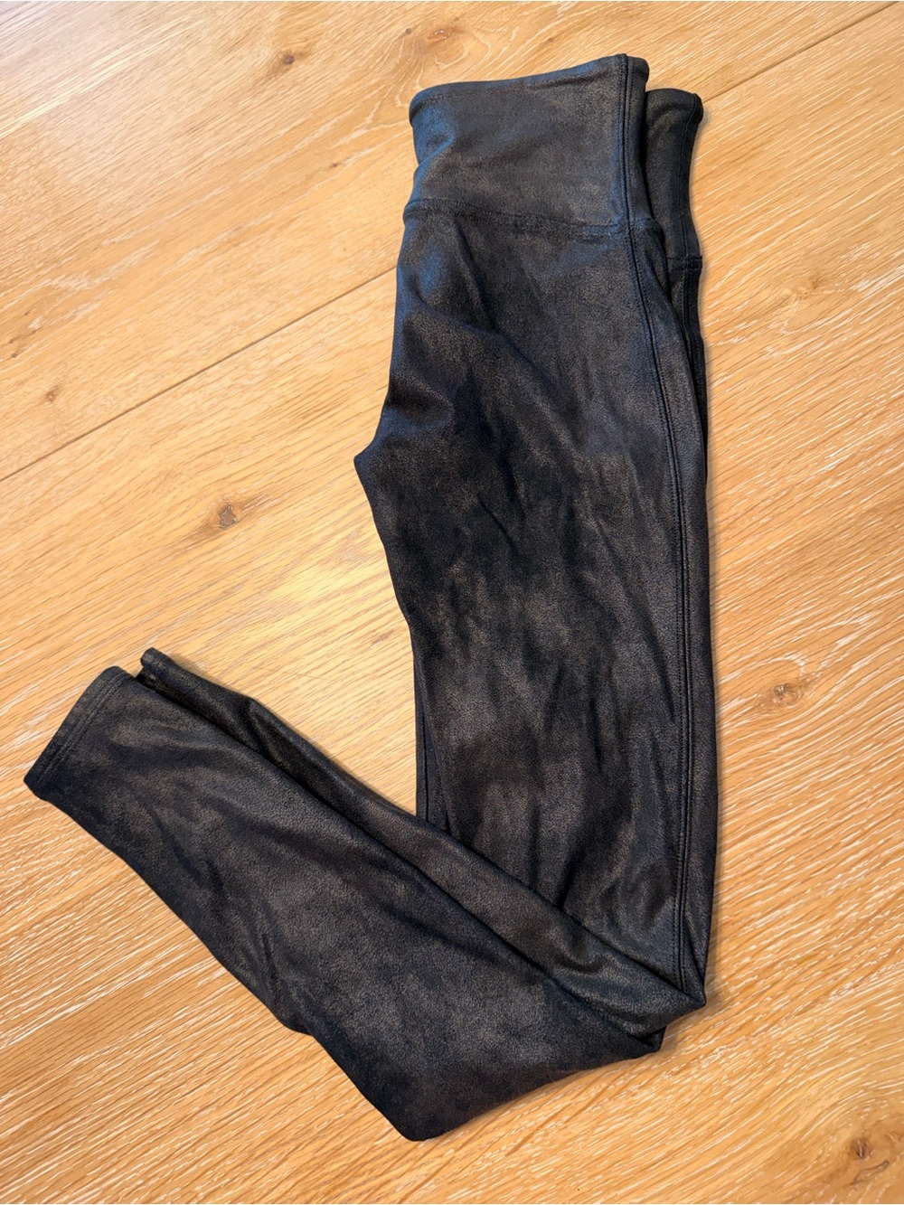 Spanx Black Faux Suede Leggings